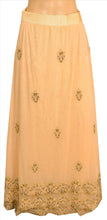 Load image into Gallery viewer, Vintage Indian Bollywood Women Long Skirt Hand Beaded Peach M Size Lehenga
