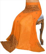 Load image into Gallery viewer, Sanskriti Vintage Indian Bollywood Women Long Skirt Hand Beaded Orange S Size Lehenga
