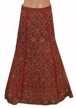 Load image into Gallery viewer, Vintage Indian Bollywood Women Solid Long Skirt Maroon M Size Lehenga
