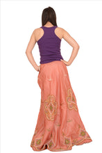 Load image into Gallery viewer, Vintage Indian Bollywood Women Long Skirt Hand Beaded Peach S Size Lehenga
