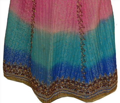 Sanskriti Vintage Indian Bollywood Women Long Skirt Hand Beaded Woven L Size Lehenga