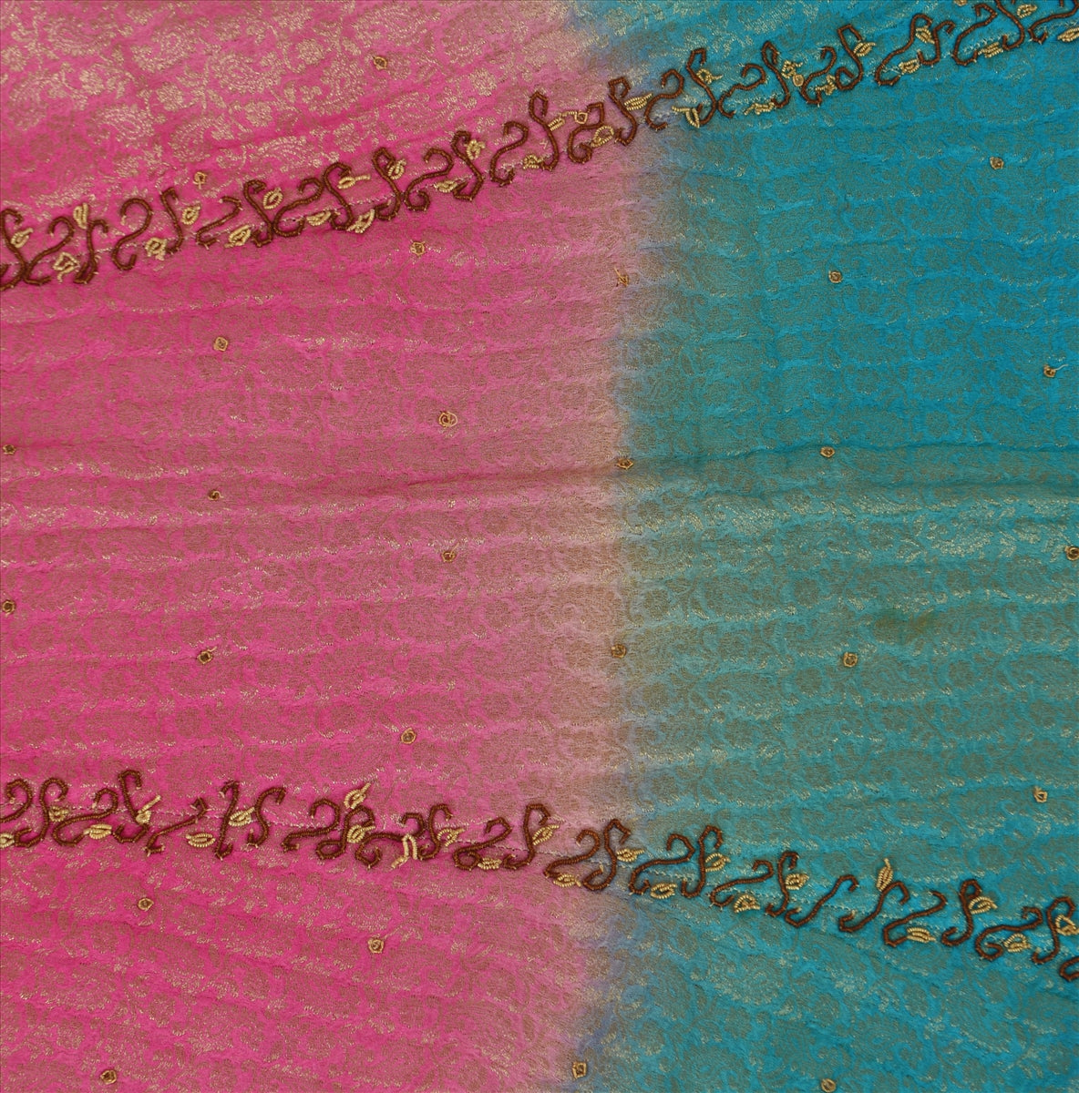 Sanskriti Vintage Indian Bollywood Women Long Skirt Hand Beaded Woven L Size Lehenga