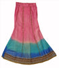 Sanskriti Vintage Indian Bollywood Women Long Skirt Hand Beaded Woven L Size Lehenga