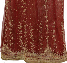 Load image into Gallery viewer, Vintage Indian Bollywood Women Long Skirt Hand Beaded Maroon L Size Lehenga
