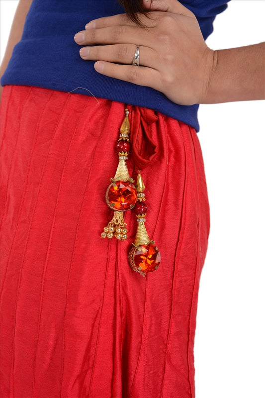 Sanskriti Vintage Indian Bollywood Women Long Skirt Embroidered Pink L Size Lehenga