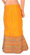 Load image into Gallery viewer, Sanskriti Vintage Indian Bollywood Women Long Skirt Hand Beaded Orange M Size Lehenga
