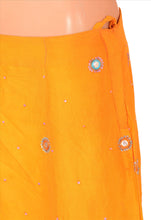 Load image into Gallery viewer, Sanskriti Vintage Indian Bollywood Women Long Skirt Hand Beaded Orange M Size Lehenga
