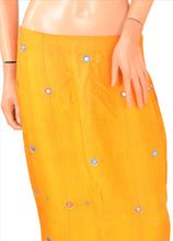 Load image into Gallery viewer, Sanskriti Vintage Indian Bollywood Women Long Skirt Hand Beaded Orange M Size Lehenga
