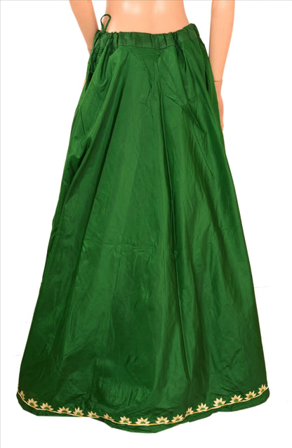 Sanskriti Vintage Indian Bollywood Women Long Skirt Embroidered Green XL Size Lehenga