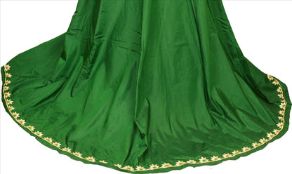 Sanskriti Vintage Indian Bollywood Women Long Skirt Embroidered Green XL Size Lehenga