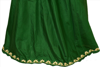Sanskriti Vintage Indian Bollywood Women Long Skirt Embroidered Green XL Size Lehenga