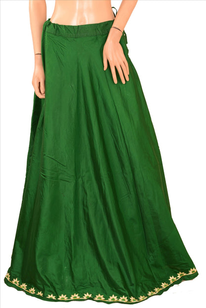 Sanskriti Vintage Indian Bollywood Women Long Skirt Embroidered Green XL Size Lehenga