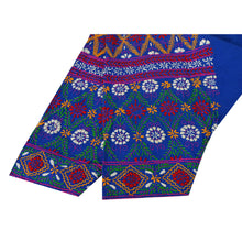 Load image into Gallery viewer, Sanskriti New Phulkari Salwar Blue Cotton Hand Embroidered Pants Floral
