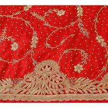 Load image into Gallery viewer, Sanskriti Vintage Red Unstitched Pure Silk Long Skirt Lehenga Heavy Wedding Zari
