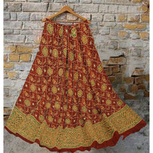Load image into Gallery viewer, Dark Red Unstitched Pure Silk Long Skirt Lehenga Heavy Wedding
