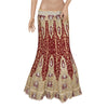 Sanskriti Vintage Golden Long Skirt Net Mesh Hand Beaded Ethnic Stitched Lehenga