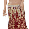 Sanskriti Vintage Golden Long Skirt Net Mesh Hand Beaded Ethnic Stitched Lehenga