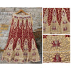 Sanskriti Vintage Golden Long Skirt Net Mesh Hand Beaded Ethnic Stitched Lehenga