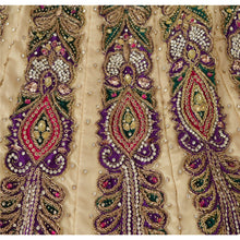 Load image into Gallery viewer, Cream Long Skirt Net Mesh Hand Beaded Ethnic Stitched Lehenga
