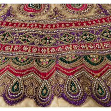 Load image into Gallery viewer, Cream Long Skirt Net Mesh Hand Beaded Ethnic Stitched Lehenga
