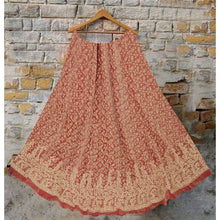 Load image into Gallery viewer, Sanskriti Vintage Red Long Skirt Pure Tissue Silk Hand Beaded Ethnic Unstitched
