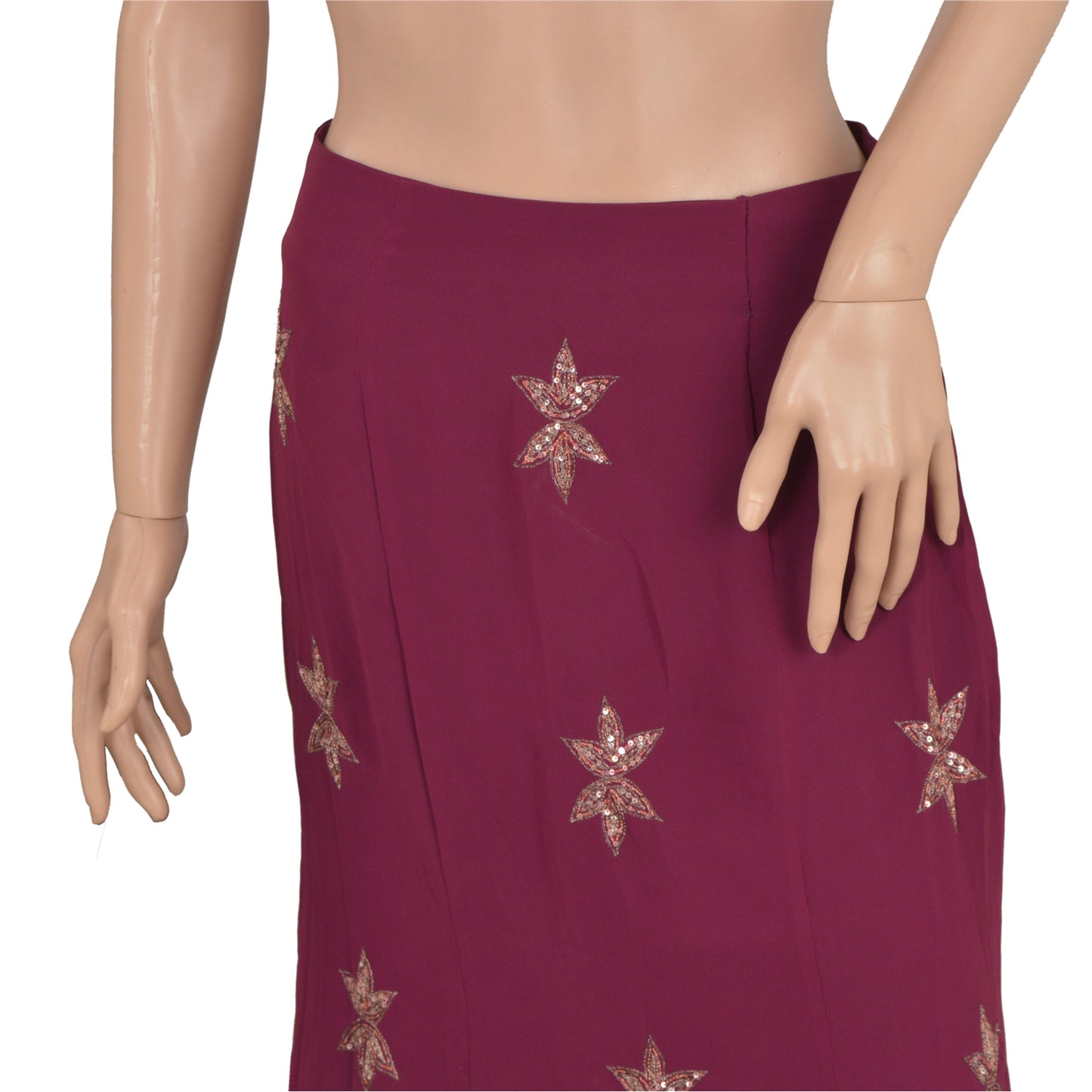 Sanskriti Vintage Purple Long Skirt Georgette Hand Beaded Stitched Lehenga Zari