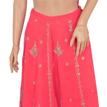 Load image into Gallery viewer, Sanskriti Vintage Pink Long Skirt American Georgette Hand Beads Stitched Lehenga
