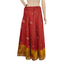 Load image into Gallery viewer, Dark Red Long Skirt Pure Silk Hand Beaded Stitched Lehenga
