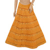 Sanskriti Vintage Mustard Long Skirt Pure Silk Sustainable Fabric Hand Bead Stitched Lehenga