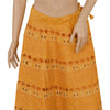 Sanskriti Vintage Mustard Long Skirt Pure Silk Sustainable Fabric Hand Bead Stitched Lehenga