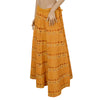 Sanskriti Vintage Mustard Long Skirt Pure Silk Sustainable Fabric Hand Bead Stitched Lehenga