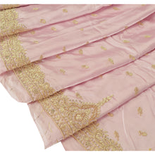 Load image into Gallery viewer, Sanskriti Vinatage Sanskriti Vintage Pink Long Skirt 100% Pure Silk Hand Beaded Unstitched Lehenga
