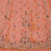 Load image into Gallery viewer, Sanskriti Vinatage Sanskriti Vintage Orange Long Skirt Net Mesh Hand Beaded Unstitched Lehenga
