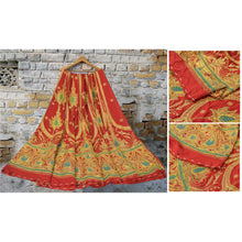 Load image into Gallery viewer, Sanskriti Vintage Red Long Skirt Georgette Hand Beaded Zari Unstitched Lehenga
