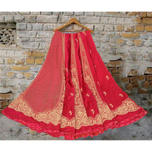 Load image into Gallery viewer, Sanskriti Vintage Long Skirt Pure Satin Silk Handmade Pink Unstitched Lehenga
