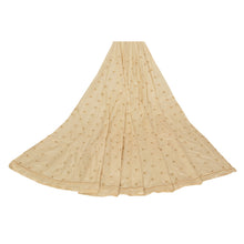 Load image into Gallery viewer, Sanskriti Vintage Long Skirt Pure Silk Handmade Cream Unstitched Zardozi Lehenga
