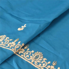 Load image into Gallery viewer, Sanskriti Vintage Long Skirt Pure Silk Handmade Blue Unstitched Zardozi Lehenga
