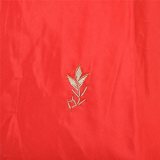 Sanskriti Vintage Long Wedding Skirt Pure Silk Red Handmade Stitched Lehenga