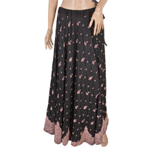 Load image into Gallery viewer, Sanskriti Vintage Long Wedding Skirt Pure Silk Black Handmade Stitched Lehenga
