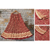 Sanskriti Vintage Long Skirt 100% Pure Silk Dark Red Handmade Unstitched Lehenga