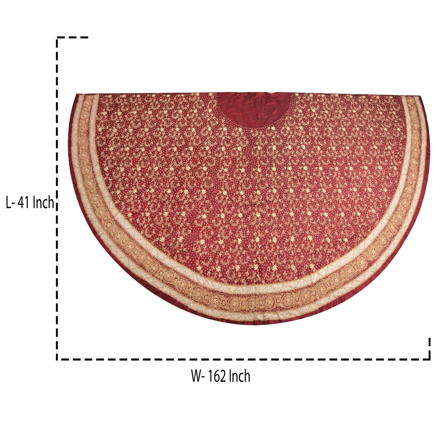 Sanskriti Vintage Long Skirt 100% Pure Silk Dark Red Handmade Unstitched Lehenga