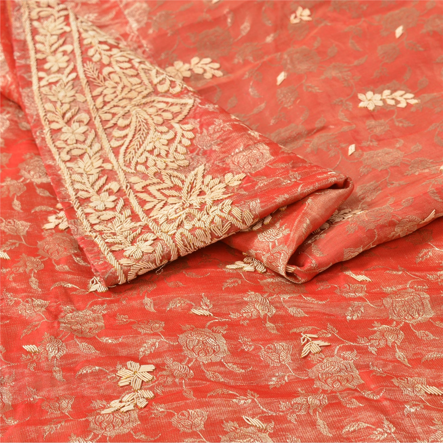 Sanskriti Vintage Lang Nederdel Ren Silke Håndvævet Usyet Lehenga