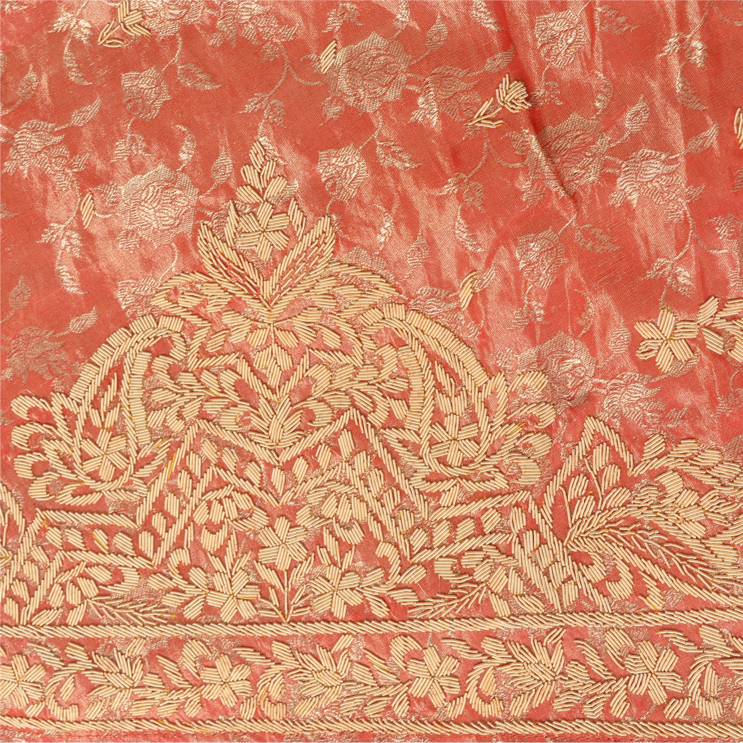 Sanskriti Vintage Lang Nederdel Ren Silke Håndvævet Usyet Lehenga
