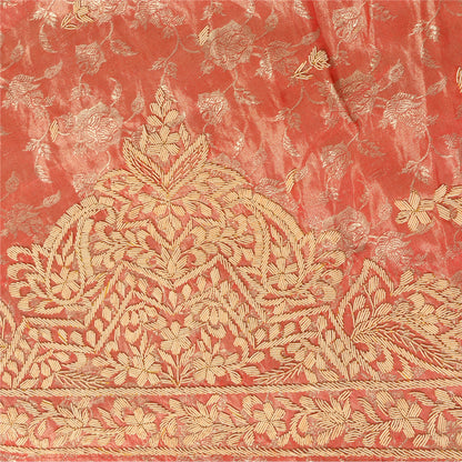 Sanskriti Vintage Lang Nederdel Ren Silke Håndvævet Usyet Lehenga