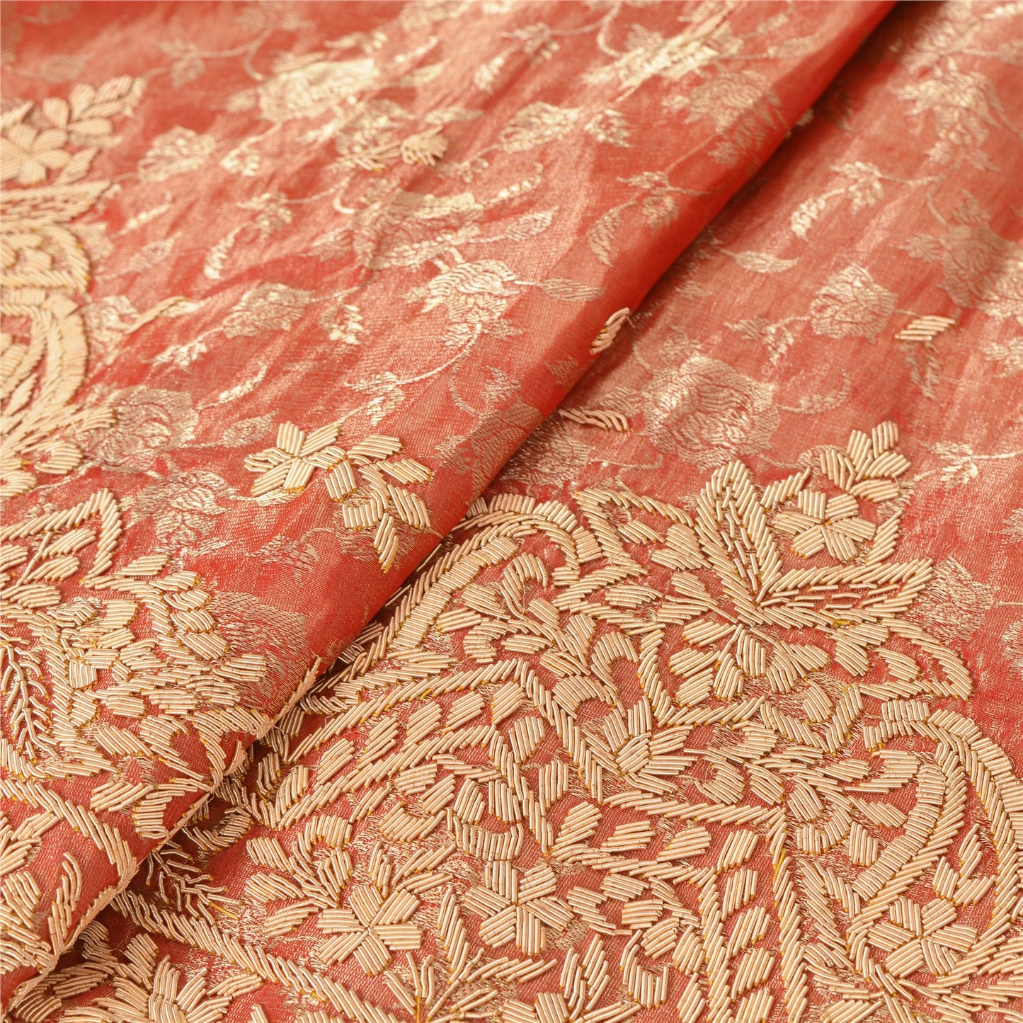 Sanskriti Vintage Lang Nederdel Ren Silke Håndvævet Usyet Lehenga