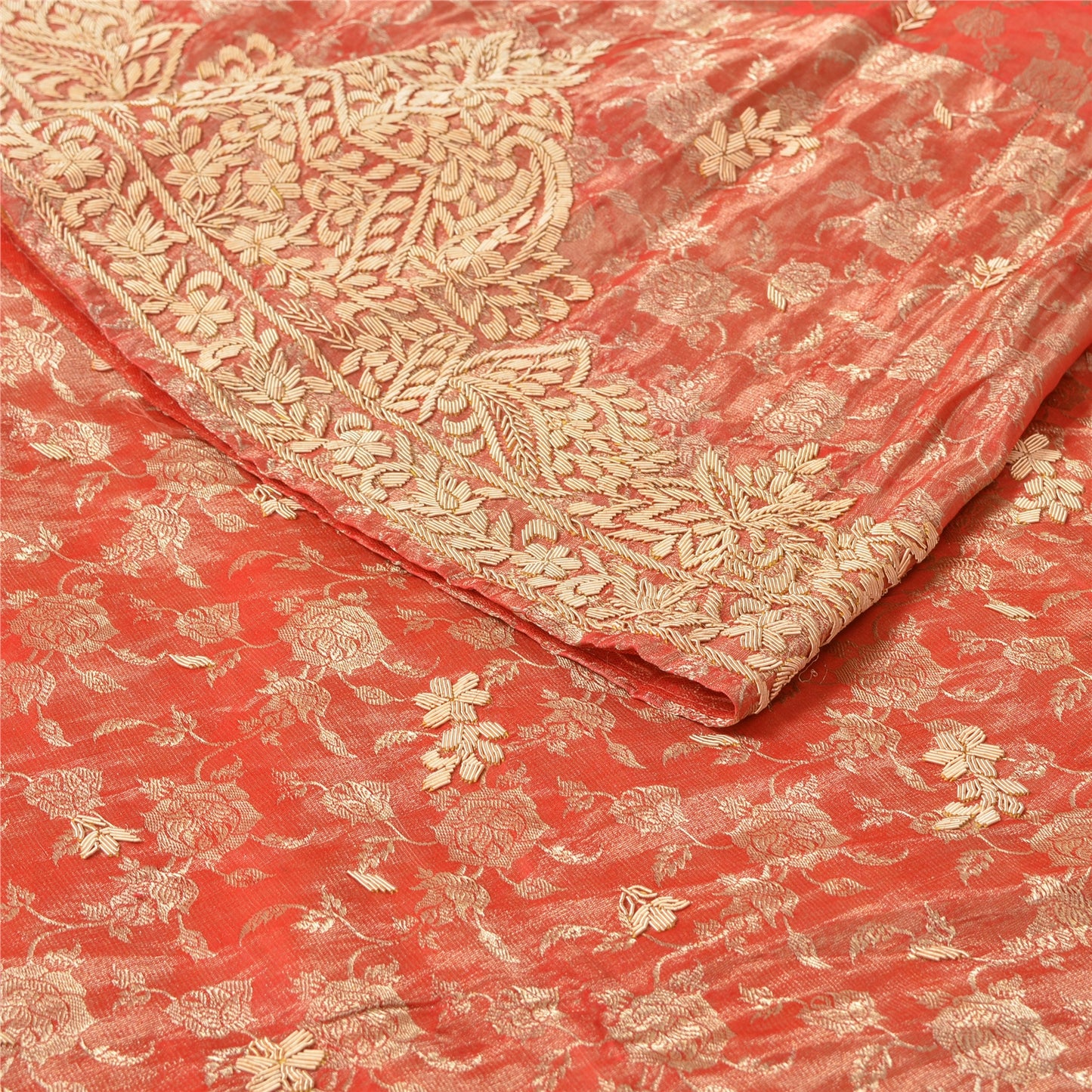Sanskriti Vintage Lang Nederdel Ren Silke Håndvævet Usyet Lehenga