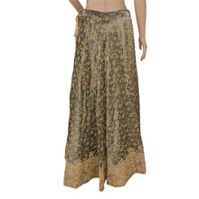 Load image into Gallery viewer, Sanskriti Vintage Long Skirt Pure Silk Greyish Black Handmade Stitched Lehenga
