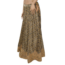 Load image into Gallery viewer, Sanskriti Vintage Long Skirt Pure Silk Greyish Black Handmade Stitched Lehenga
