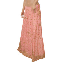 Load image into Gallery viewer, Sanskriti Vintage Long Skirt 100% Pure Silk Peach Hand Beaded Stitched Lehenga
