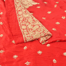 Load image into Gallery viewer, Sanskriti Vintage Long Skirt Pure Satin Silk Red Handmade Unstitched Lehenga
